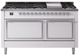 Ilve® Nostalgie II Noblesse 60'' White Pro Style Dual Fuel Range with Chrome Trim-0