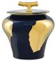 Currey & Company Brill Navy Blue/Gold Medium Jar-0