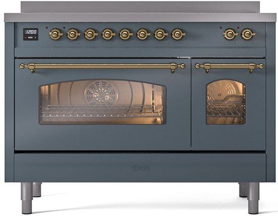 Ilve® Nostalgie II Series 48" Blue Grey Pro Style Induction Range-2