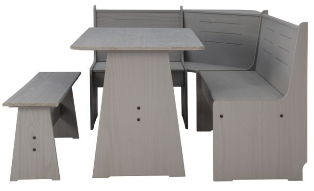 Linon Willow 3-Piece Gray Corner Nook Set-3