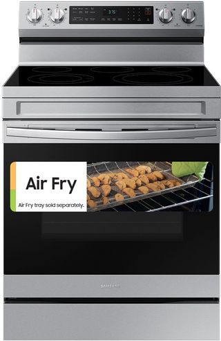 Samsung 30" Fingerprint Resistant Stainless Steel Smart Freestanding Electric Range with No Preheat Air Fry and Convection
