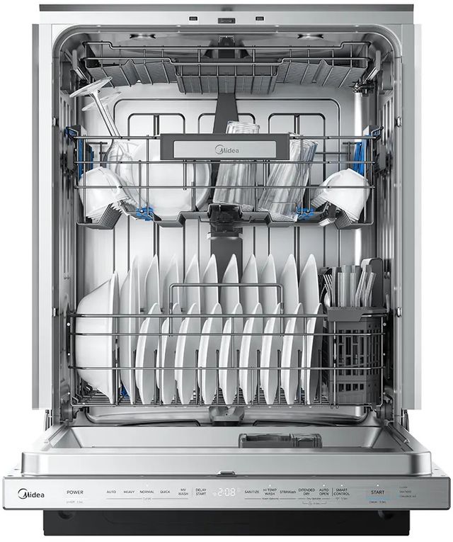 Midea® 24" Fingerprint Resistant Stainless Steel Top Control Built-In Dishwasher with STRAWash™-3