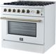 FORNO® Marco Series Alta Qualita 36" White Pro Style Gas Range-2