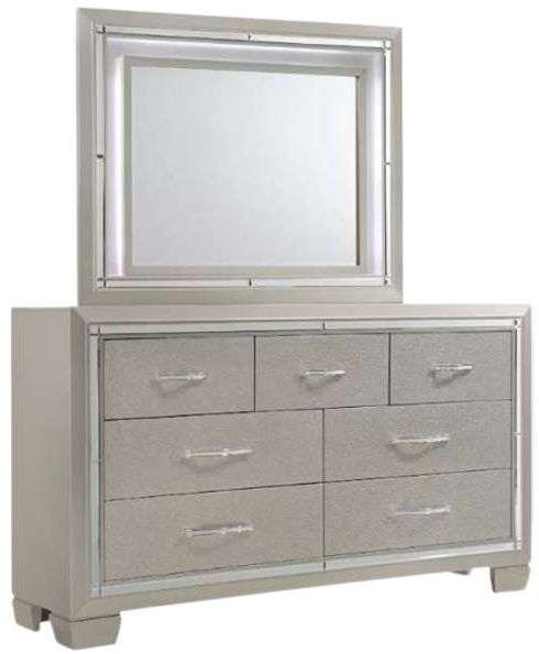 Elements International Platinum 4-Piece Champagne Youth Full Panel Bedroom Set-2