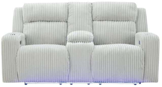 Signature Design by Ashley® TwinBrooke Alloy Power Reclining Loveseat with Console and Adjustable Headrest-2