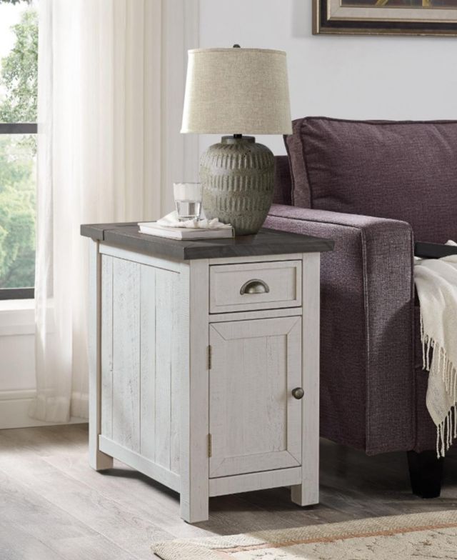 Martin Svensson Monterey Gray Chairside Table with White Base-1