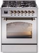 Ilve® Nostalgie II Series 30" Stainless Steel Pro Style Dual Fuel Range-0