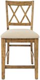 Jofran Inc. Telluride Beige/Gold Double X-Back Counter Stool-3