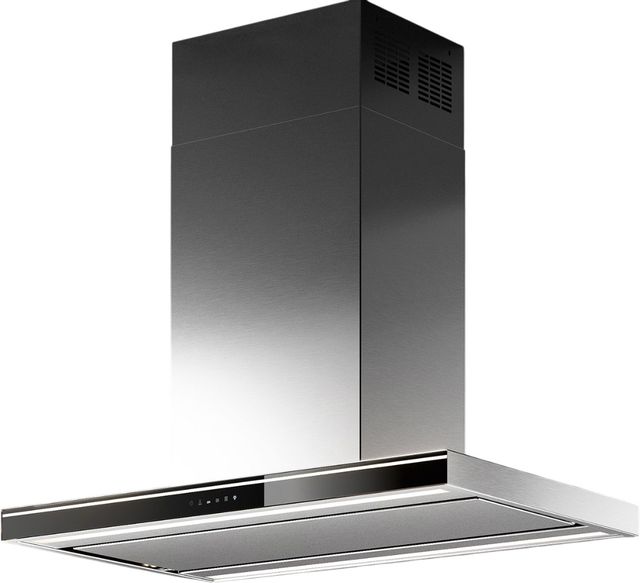 Falmec Lumina NRS 36" Scotch Brite Stainless Steel & Black Glass Wall Mounted Range Hood-1