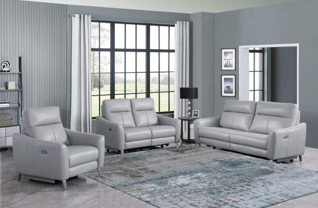 Coaster® Derek 3-Piece Light Grey Upholstered Power Reclining Seating Set-0