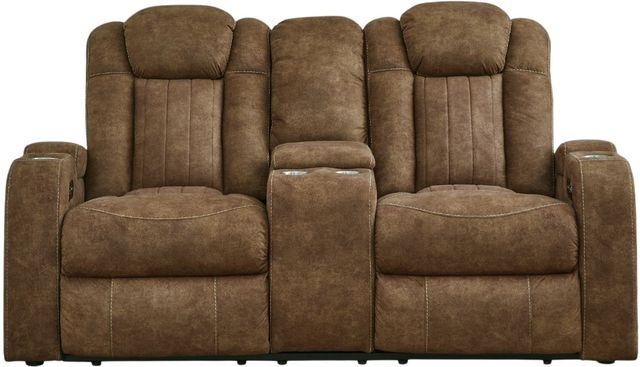 Signature Design by Ashley® Wolfridge Brindle Power Reclining Loveseat-1
