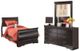 Signature Design by Ashley® Huey Vineyard 2-Piece Black Twin Sleigh Bed Set-0