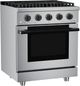 Hauslane HausPro 30" Stainless Steel Pro-Style Dual Fuel Range with Matte Black Knobs-3