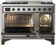 Ilve® Majestic III 48" Stainless Steel Pro Style Dual Fuel Liquid Propane Range with Griddle and Burnished Trim-1