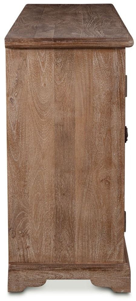 Home Trends & Design San Rafael Antique Oak Glass Cabinet 67"-2