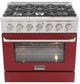 Kucht Professional KDF Series 36" Stainless Steel Pro Style Dual Fuel Range with Red Door-0