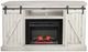 American Heartland Manufacturing Rustic White Tall Provincial Fireplace Console-1