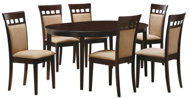 Coaster® Gabriel 7-Piece Beige/Cappuccino Oval Dining Table Set-0