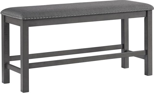 Signature Design by Ashley® Myshanna Antiqued Gray Dining Bench with Footrest-0