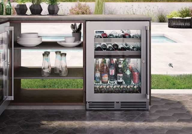 Perlick® Marine & Coastal Series 24" 5 Cu. Ft. Stainless Steel Glass Door Built-In Wine Reserve/Refrigerator with Dual Zone-1
