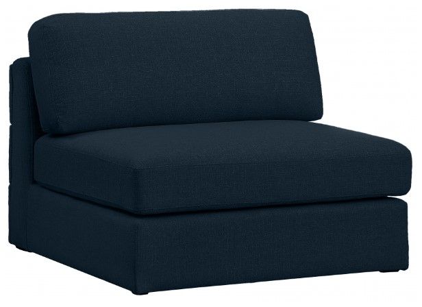 Meridian Furniture Beckham Navy Linen Polyester Modular Armless Chair-0