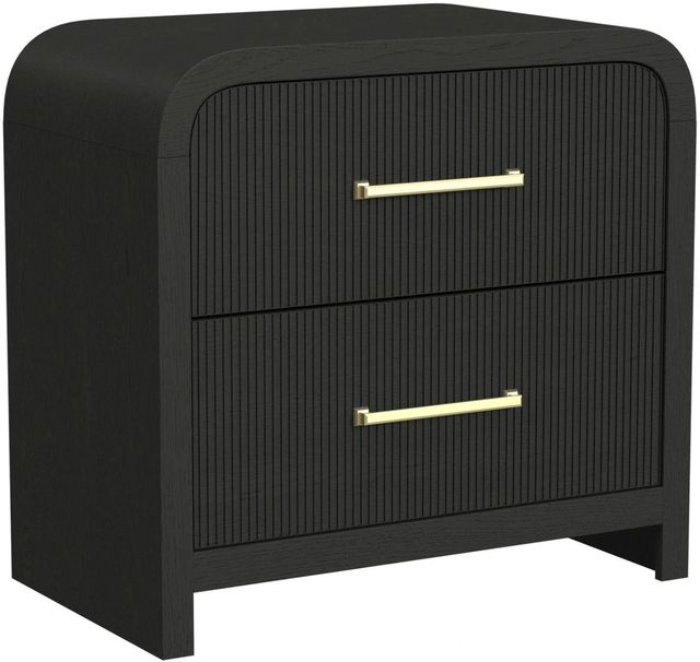 Elements International Ridgemont Black Nightstand-0