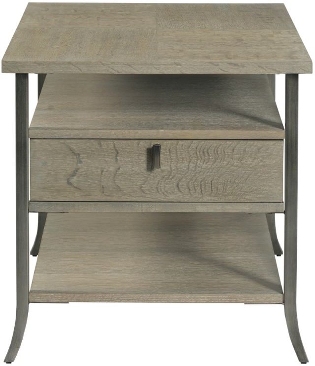 Hammary® Creston Rockford Natural Gray Rectangular End Table with Silver Frame-2