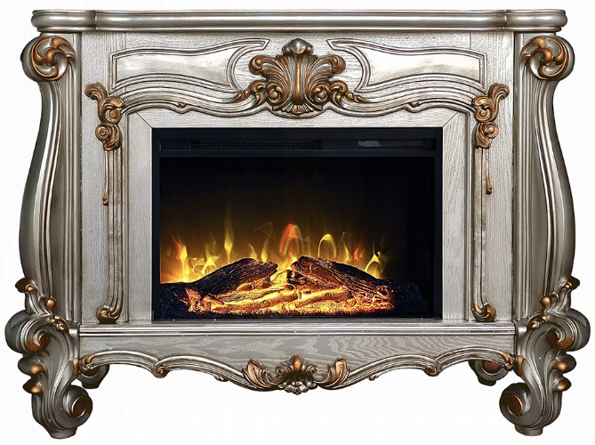 ACME Furniture Versailles Antique Platinum Fireplace | Westside