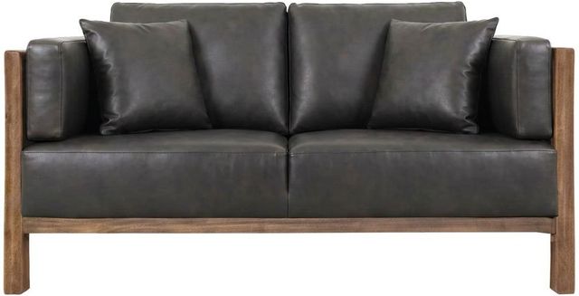 International Furniture Direct Roots Brown/Black Loveseat-1