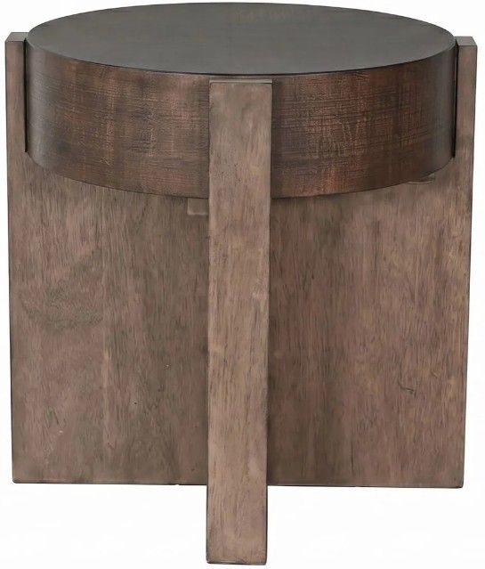 Sunny Designs™ Boise Tobacco Leaf Chairside Table with Buckskin Base-2