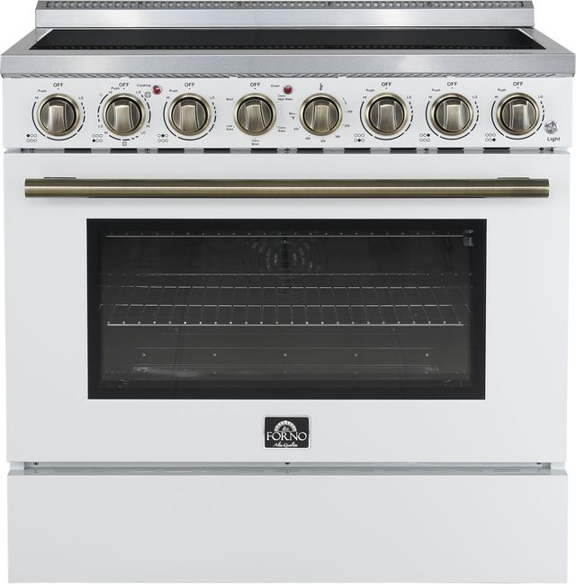 FORNO® Paolo Alta Qualita 36" White Pro Style Electric Range-0