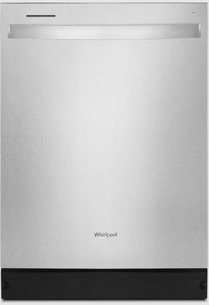 front view of the Whirlpool® 24" FingerPrint Resistant Stainless Steel Built In Dishwasher