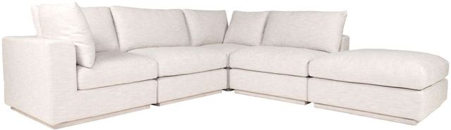Moe's Home Collection Justin Dream 5-Piece Taupe L-Shaped Modular Sectional and Ottoman-0