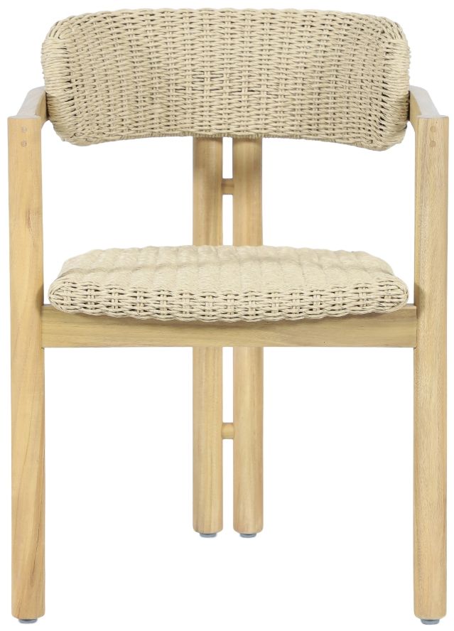 New Classic® Home Furnishings Sedona Brown/Natural Fabric/Wicker Outdoor Patio Dining Arm Chair-2
