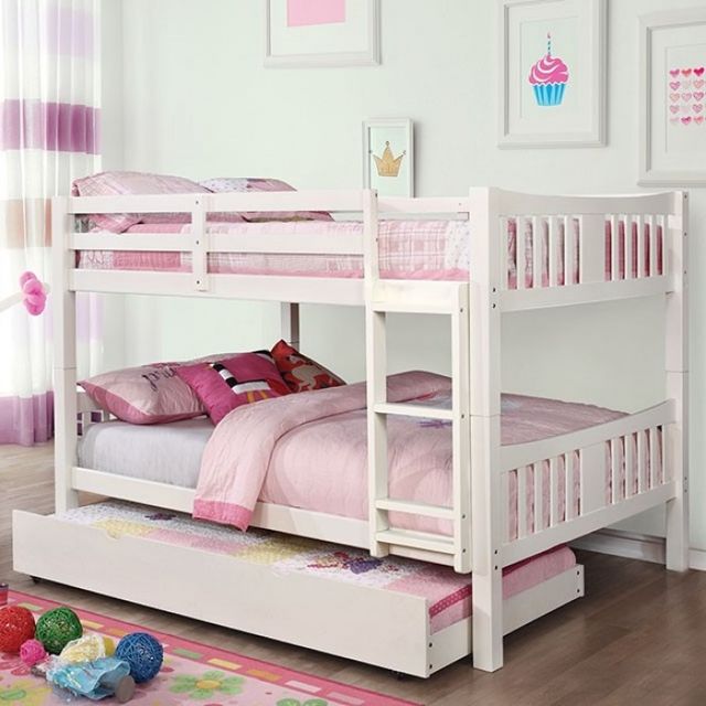 Furniture of America® Cameron White Full/Full Bunk Bed-2