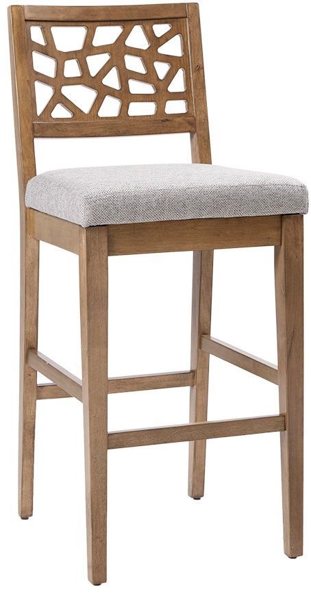 Olliix by INK+IVY Light Grey Crackle Counter Stool-0