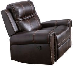 Mazin Furniture Emerson Brown Upholstered Rocker Recliner