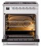Ilve® Nostalgie II Noblesse 30'' White Pro Style Dual Fuel Range with Chrome Trim-1