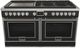 Fulgor Milano® Evoque 400 Series 60" Glossy Black Pro Style Dual Fuel Hybrid Range with Stainless Steel Trim -0