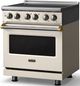 Viking® 5 Series 30" Pure White Pro Style Induction Range with Brushed Brass Trim-3
