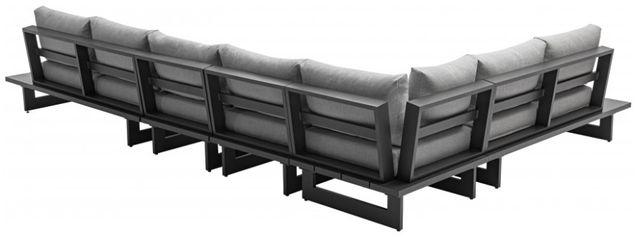 Meridian Furniture Maldives 2-Piece Dark Gray/Gray Aluminum/Fabric 102" Outdoor Modular Sectional-2