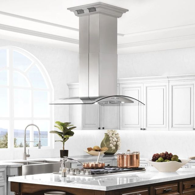 ZLINE CrownSound™ 30" Stainless Steel Island Mount Range Hood -1