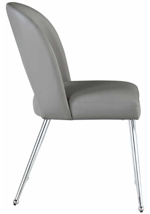 Meridian Furniture Logan Grey/Chrome Velvet Dining Side Chair-3