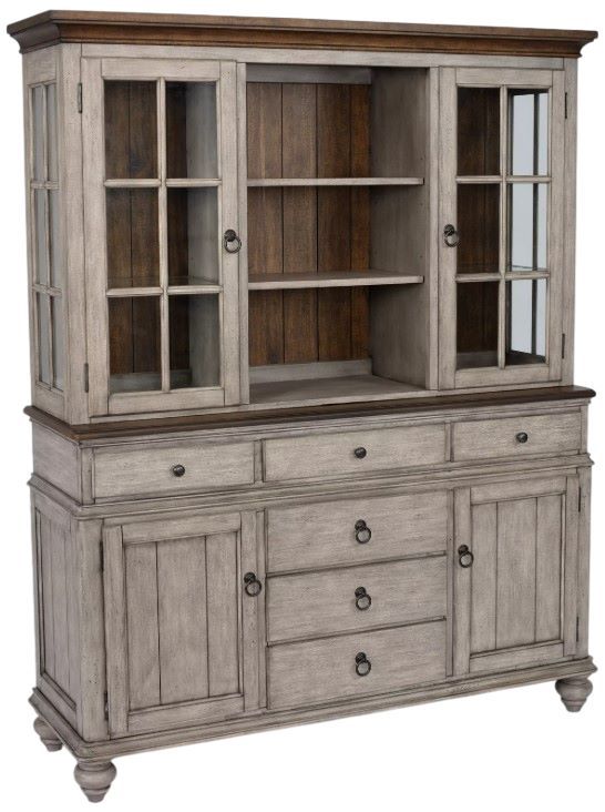 Flexsteel® Plymouth® Distressed Graywash Hutch