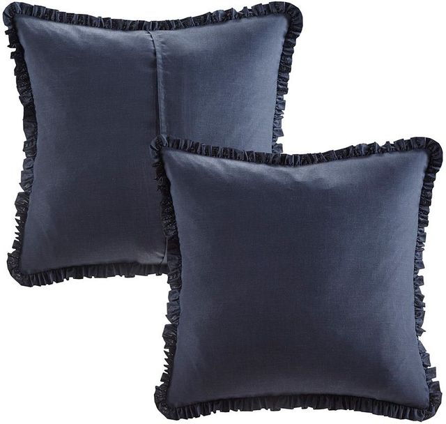 Olliix by Madison Park 8 Piece Dark Blue King Mavis Cotton Printed Reversible Comforter Set-3