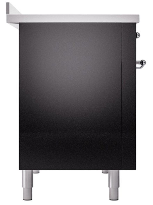 Ilve® Nostalgie II Noblesse 48'' Glossy Black Pro Style Induction Range with Chrome Trim-2