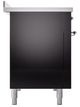 Ilve® Nostalgie II Noblesse 48'' Glossy Black Pro Style Induction Range with Chrome Trim-2