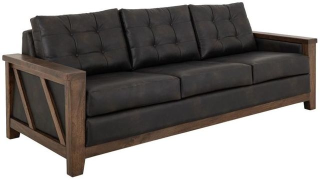International Furniture Direct Walnut Black/Lacquer Reddish Brown Sofa-0