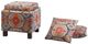 Olliix by Madison Park Red Shelley Square Storage Ottoman with Pillows-0