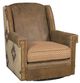 King Hickory Customizable Mustang Leather and Fabric Swivel Chair-0